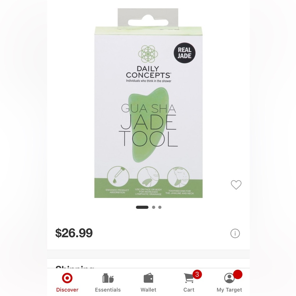 Daily Concepts Gua Sha Jade Tool - Green